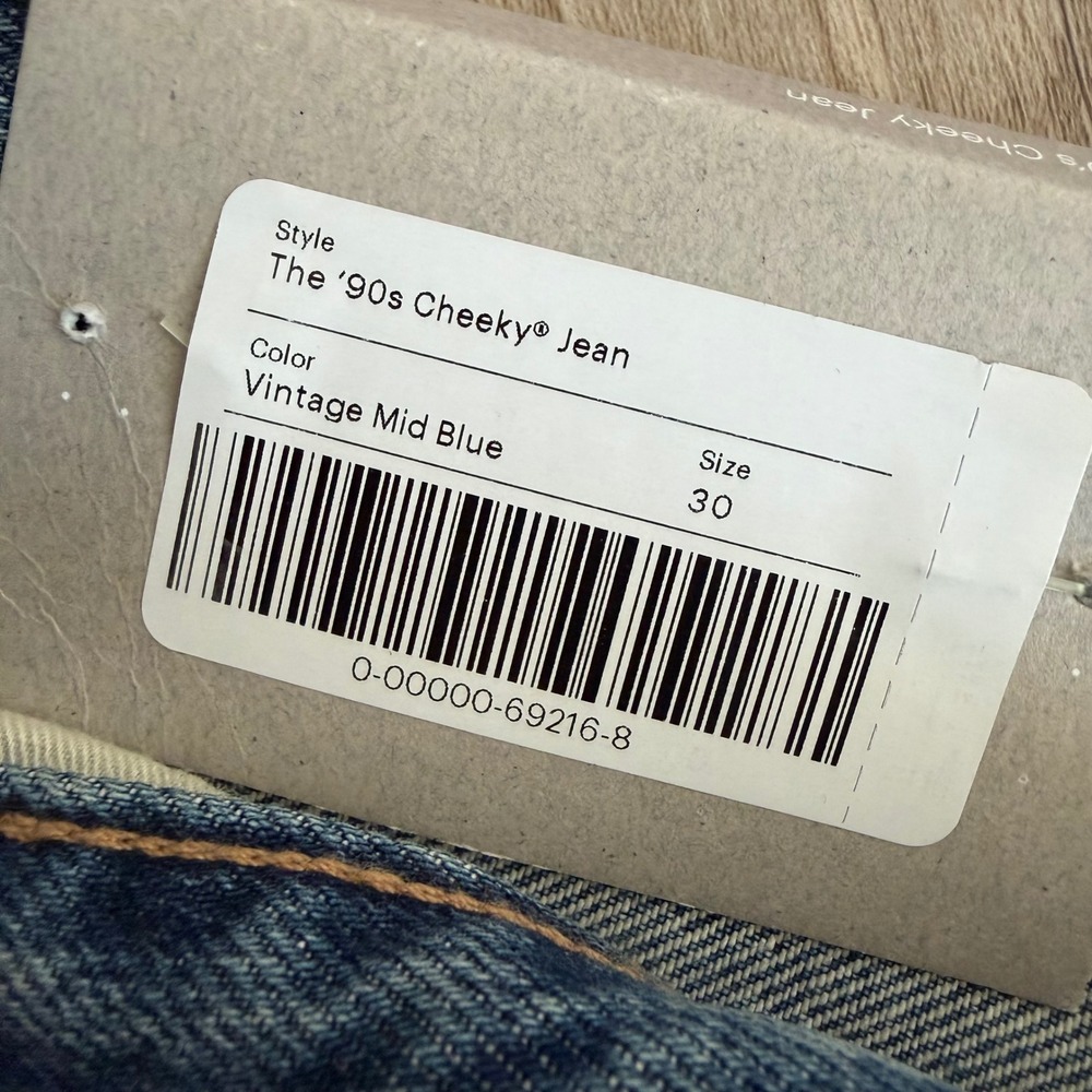 NWT Everlane The '90s Cheeky Jean Vintage Mid Blue Organic Cotton Ankle Size 30 - Picture 4 of 11